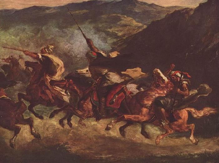 Eugene Delacroix Marokkanische Fantasia France oil painting art